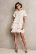 Minimalist Fringe Hem Mini Dress