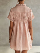 The Pink Lace Button-Down Dress