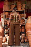 Neckholder-Korsett-Top im Tribal-Stil