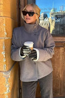 Loose-Fitting Stand-Collar Coat
