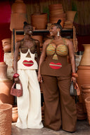 Neckholder-Korsett-Top im Tribal-Stil