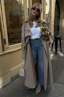 Lange trenchcoat in effen kleur