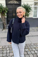 Loose-Fitting Stand-Collar Coat