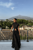 Sheer Cropped Lace Top