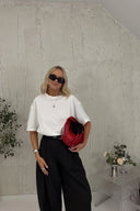 Heartly White Heart Cutout Back T-Shirt