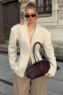 V-Neck Fitted Blazer