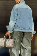 Giacca in denim con collo rialzato