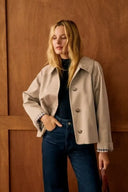 Buttoned Cropped Trench Coat