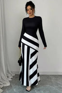 Color-Block Striped Maxi Dress