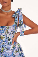 Abito lungo con spalline stampato Kacey Hydrangea