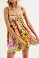 Abito corto in chiffon stampato floreale Mona