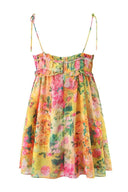 Abito corto in chiffon stampato floreale Mona