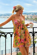 Abito corto in chiffon stampato floreale Mona