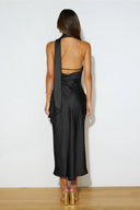 Vestito midi in satin Nad con collo halter