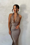 Ophelia Halterneck Rygfri Maxi-kjole