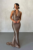 Ophelia Halterneck Rygfri Maxi-kjole