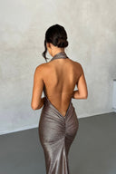 Ophelia Halterneck Rygfri Maxi-kjole
