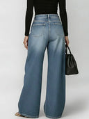 Statement jeans met hoge taille en ballonvormige pijpen met oogjesdetail