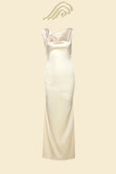 Persis cowls rygfri satin maxi-kjole