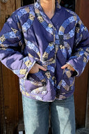 Veste matelassée à imprimé sari vintage