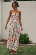 Sue blomsterprint halterneck maxi sommerkjole